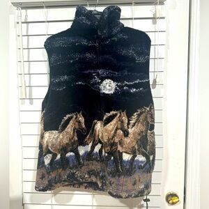 Horse Print Fleece Vest